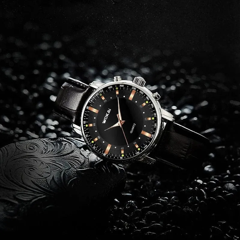 WOKAI hohe qualität casual herren gürtel quarzuhr klassische retro römischen einfachen stil business männlichen studenten elektronische uhr