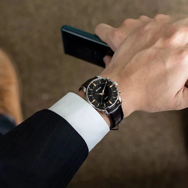 WOKAI hohe qualität casual herren gürtel quarzuhr klassische retro römischen einfachen stil business männlichen studenten elektronische uhr