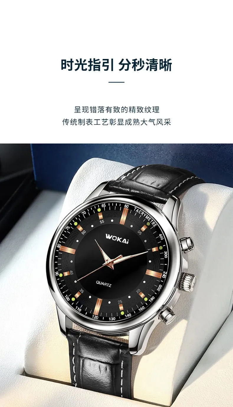 WOKAI hohe qualität casual herren gürtel quarzuhr klassische retro römischen einfachen stil business männlichen studenten elektronische uhr