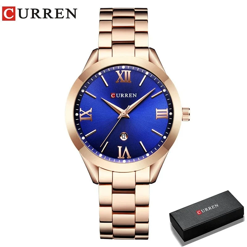 CURREN Gold Uhr Frauen Uhren Damen Kreative Stahl Damen Armbanduhren Weibliche Uhr Relogio Feminino Montre Femme