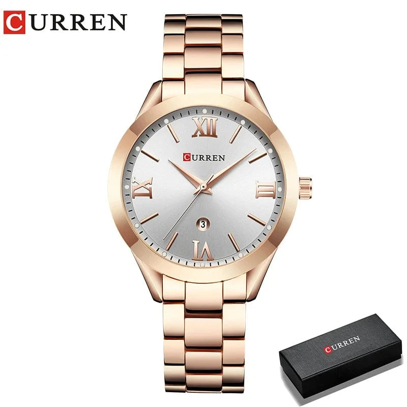 CURREN Gold Uhr Frauen Uhren Damen Kreative Stahl Damen Armbanduhren Weibliche Uhr Relogio Feminino Montre Femme