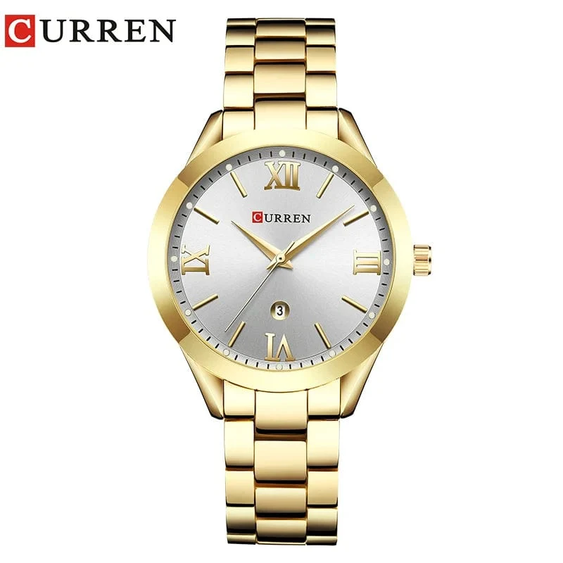 CURREN Gold Uhr Frauen Uhren Damen Kreative Stahl Damen Armbanduhren Weibliche Uhr Relogio Feminino Montre Femme