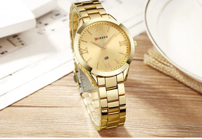 CURREN Gold Uhr Frauen Uhren Damen Kreative Stahl Damen Armbanduhren Weibliche Uhr Relogio Feminino Montre Femme