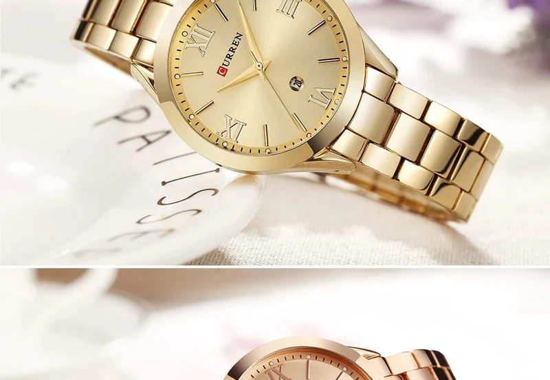 CURREN Gold Uhr Frauen Uhren Damen Kreative Stahl Damen Armbanduhren Weibliche Uhr Relogio Feminino Montre Femme