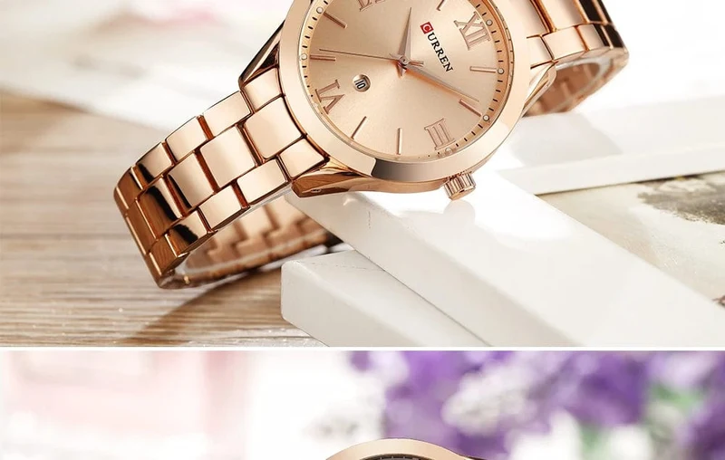CURREN Gold Uhr Frauen Uhren Damen Kreative Stahl Damen Armbanduhren Weibliche Uhr Relogio Feminino Montre Femme