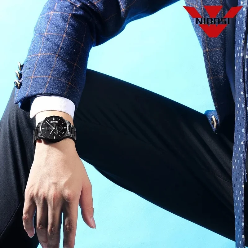 NIBOSI Herrenuhren Luxus Top-Marke Relogio Masculino Berühmte Herrenmode Casual Dress Watch Militär Quarz Armbanduhren Saat