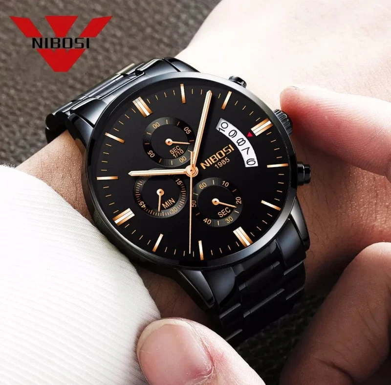 NIBOSI Herrenuhren Luxus Top-Marke Relogio Masculino Berühmte Herrenmode Casual Dress Watch Militär Quarz Armbanduhren Saat