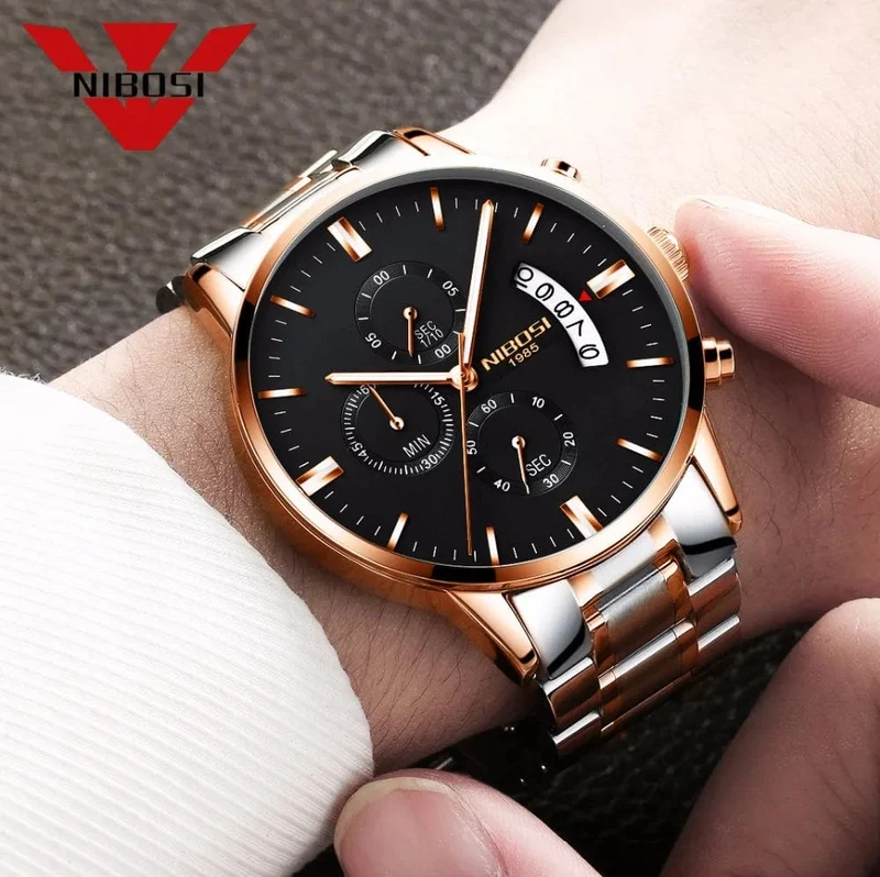 NIBOSI Herrenuhren Luxus Top-Marke Relogio Masculino Berühmte Herrenmode Casual Dress Watch Militär Quarz Armbanduhren Saat