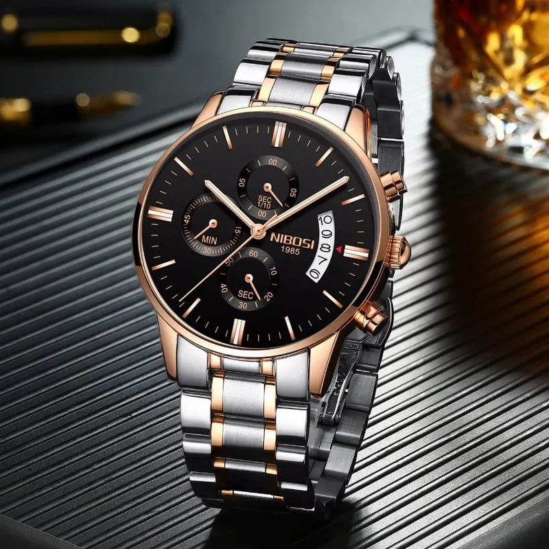 NIBOSI Herrenuhren Luxus Top-Marke Relogio Masculino Berühmte Herrenmode Casual Dress Watch Militär Quarz Armbanduhren Saat