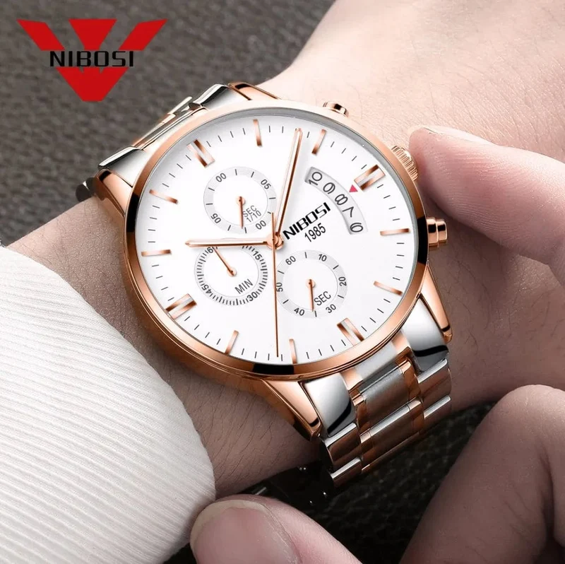 NIBOSI Herrenuhren Luxus Top-Marke Relogio Masculino Berühmte Herrenmode Casual Dress Watch Militär Quarz Armbanduhren Saat