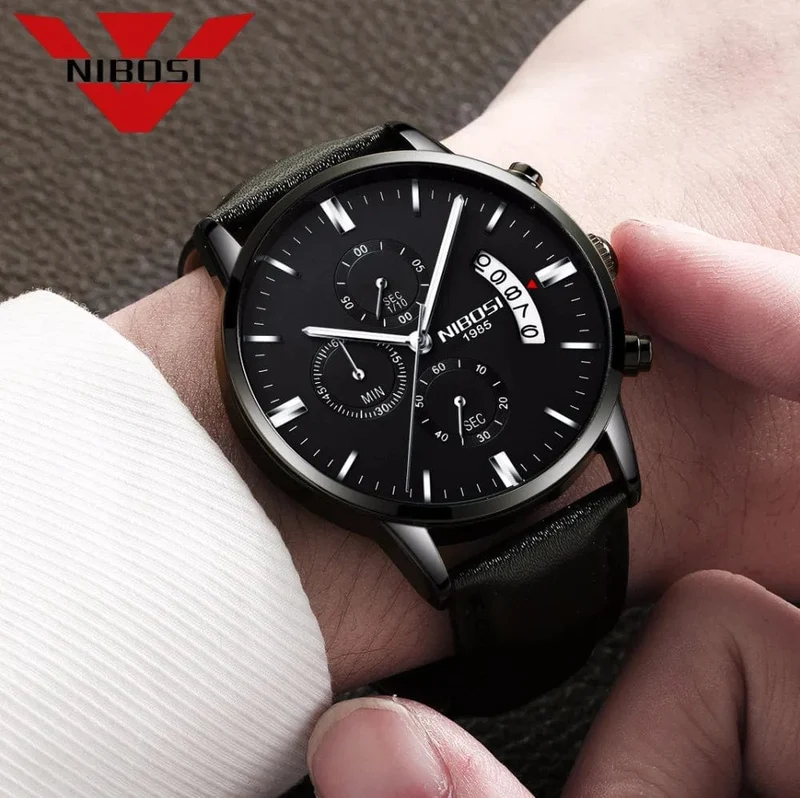 NIBOSI Herrenuhren Luxus Top-Marke Relogio Masculino Berühmte Herrenmode Casual Dress Watch Militär Quarz Armbanduhren Saat
