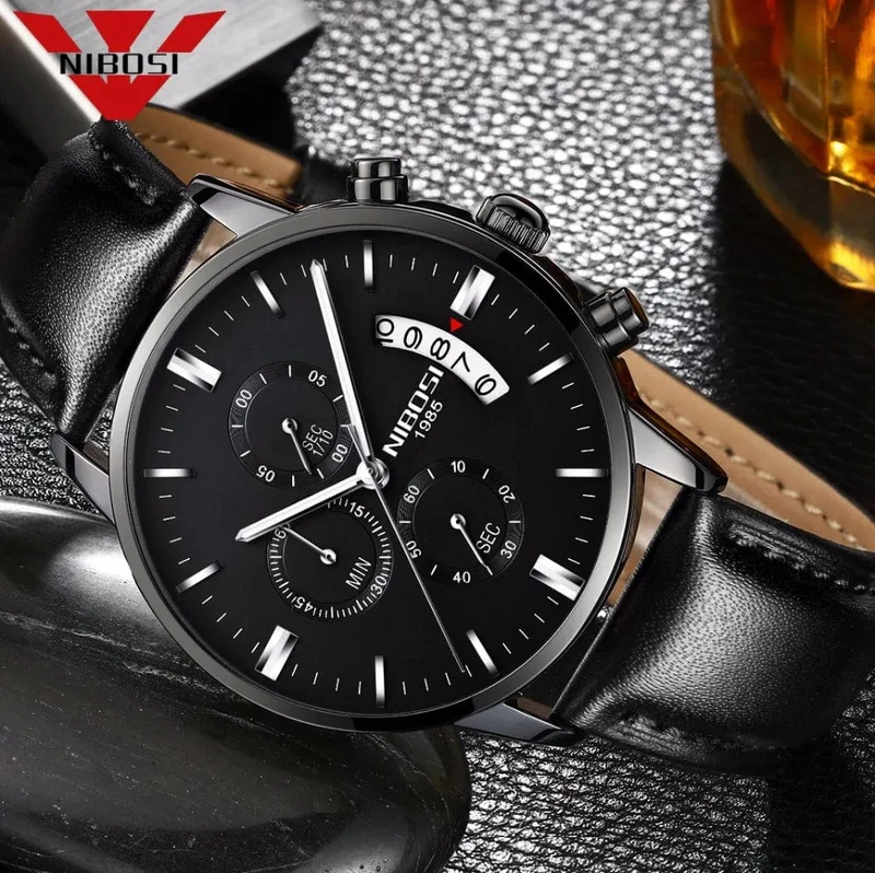 NIBOSI Herrenuhren Luxus Top-Marke Relogio Masculino Berühmte Herrenmode Casual Dress Watch Militär Quarz Armbanduhren Saat