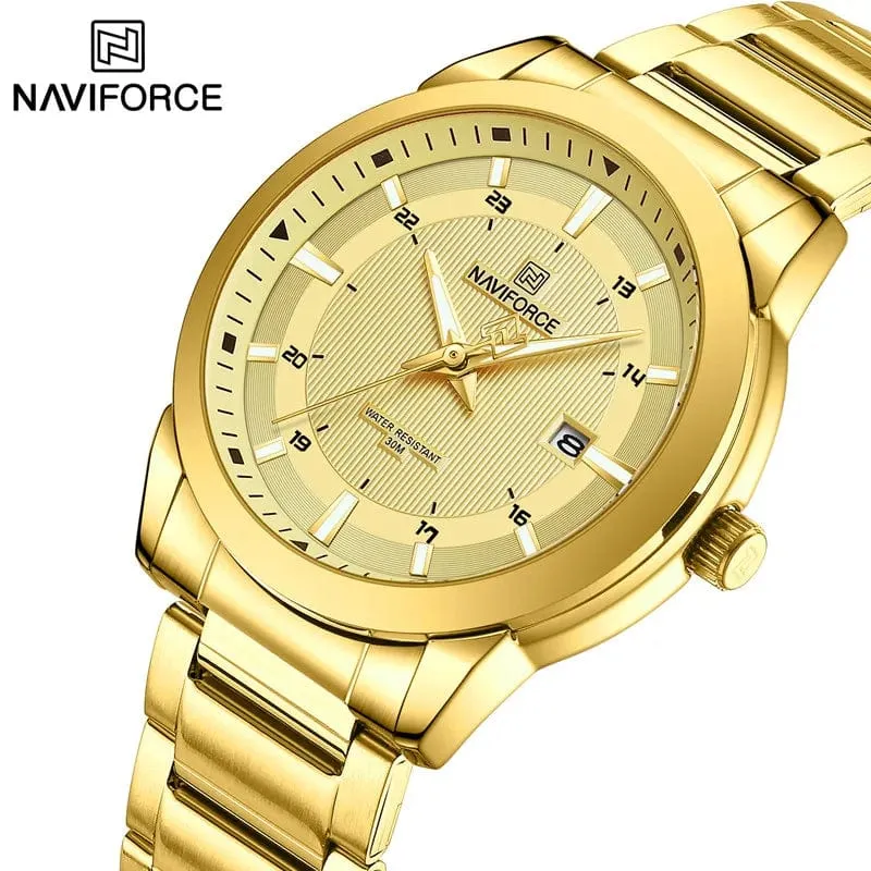 2024 Top Marke NAVIFORCE Herren Uhren Edelstahl Band Casual Männlichen Quarz Sport Armbanduhr Luxus Wasserdicht Datum Uhr