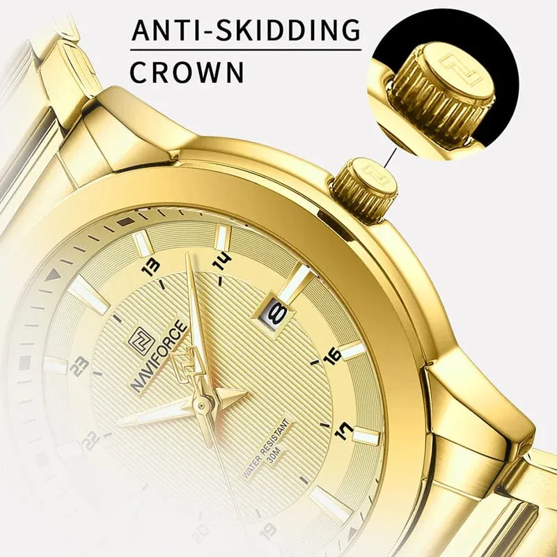 2024 Top Marke NAVIFORCE Herren Uhren Edelstahl Band Casual Männlichen Quarz Sport Armbanduhr Luxus Wasserdicht Datum Uhr