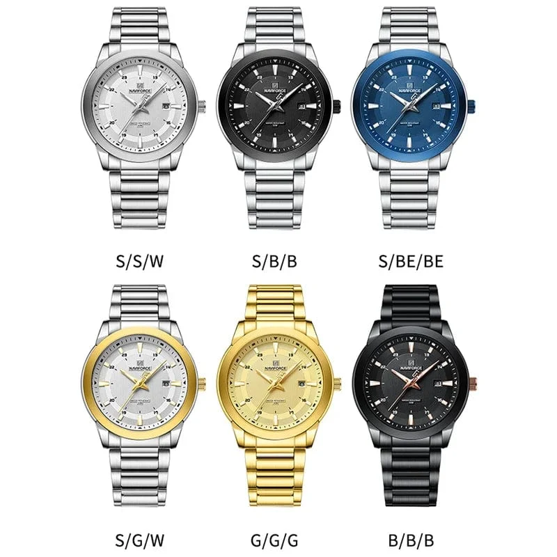 2024 Top Marke NAVIFORCE Herren Uhren Edelstahl Band Casual Männlichen Quarz Sport Armbanduhr Luxus Wasserdicht Datum Uhr