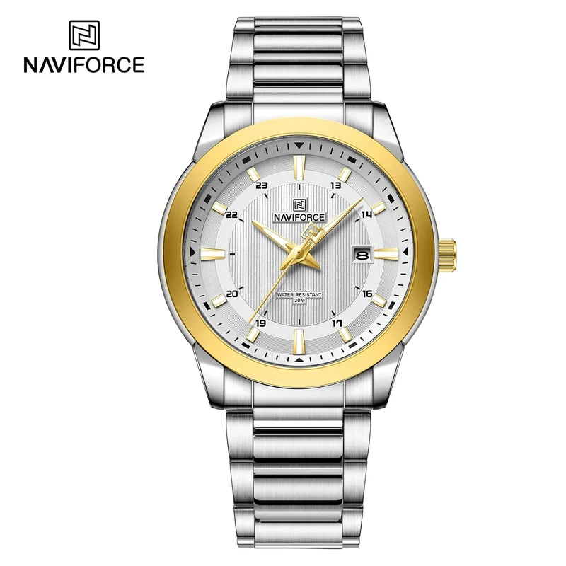 2024 Top Marke NAVIFORCE Herren Uhren Edelstahl Band Casual Männlichen Quarz Sport Armbanduhr Luxus Wasserdicht Datum Uhr