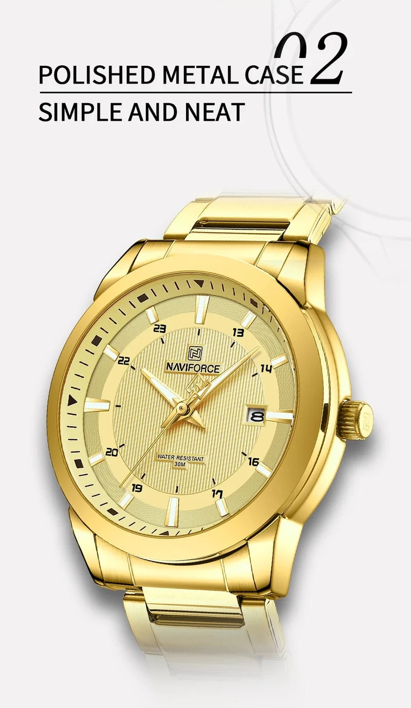 2024 Top Marke NAVIFORCE Herren Uhren Edelstahl Band Casual Männlichen Quarz Sport Armbanduhr Luxus Wasserdicht Datum Uhr