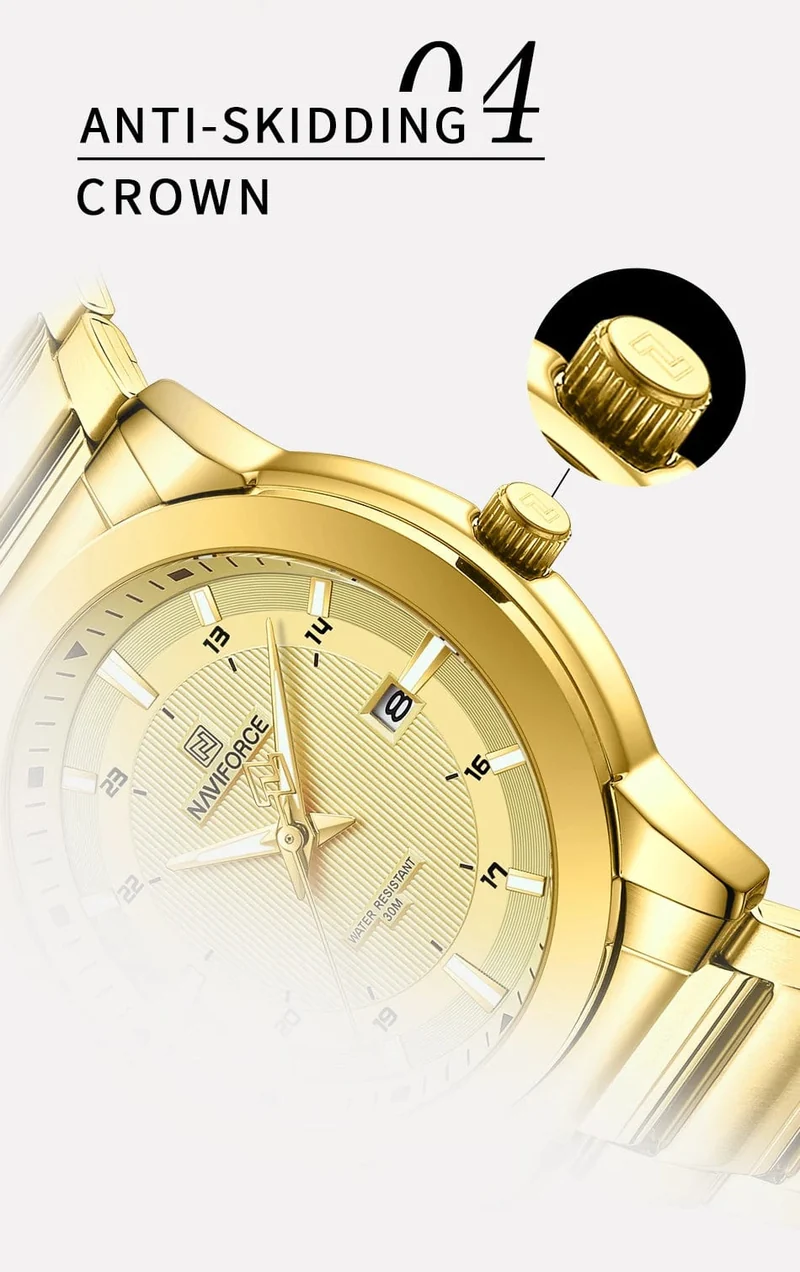 2024 Top Marke NAVIFORCE Herren Uhren Edelstahl Band Casual Männlichen Quarz Sport Armbanduhr Luxus Wasserdicht Datum Uhr