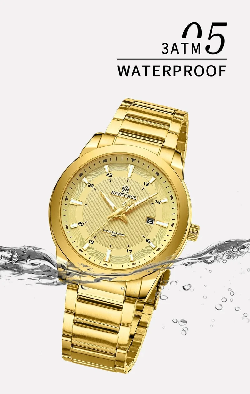 2024 Top Marke NAVIFORCE Herren Uhren Edelstahl Band Casual Männlichen Quarz Sport Armbanduhr Luxus Wasserdicht Datum Uhr