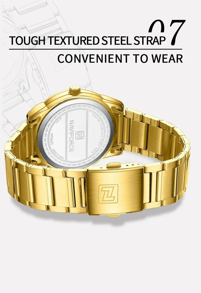 2024 Top Marke NAVIFORCE Herren Uhren Edelstahl Band Casual Männlichen Quarz Sport Armbanduhr Luxus Wasserdicht Datum Uhr