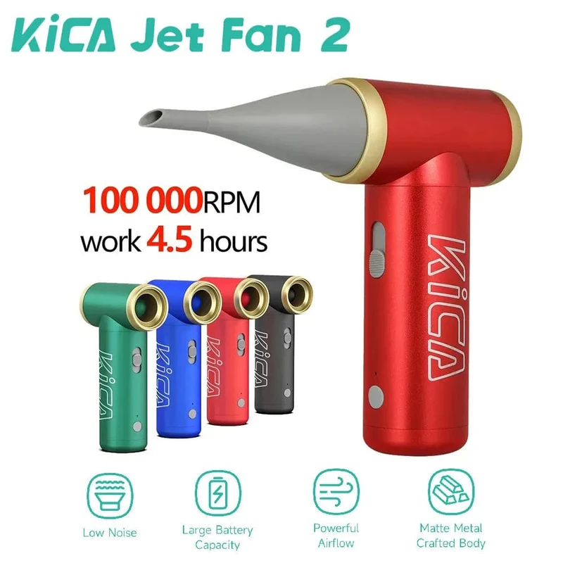 KICA Jetfan 2 Kompressor-Luftstaubsauger, elektrischer Luftstaubbläser, KICA Jet Fan 2, tragbarer kabelloser Computertastatur-Reiniger, 100000 U/min