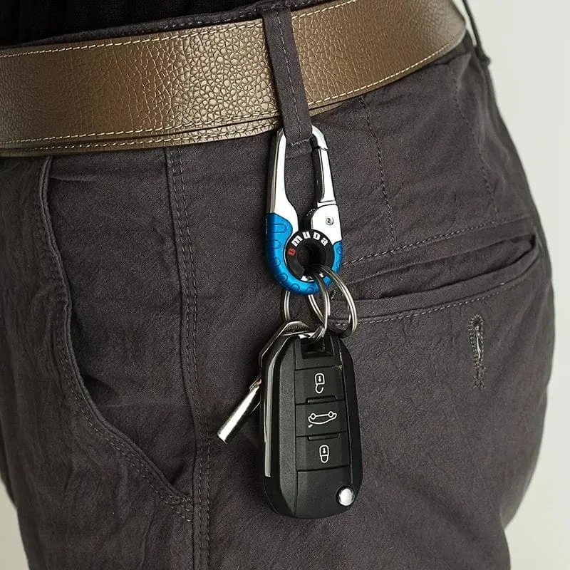 Herren Schlüsselanhänger Haken Edelstahl Schnalle Outdoor Karabiner Kletterwerkzeug Doppelring Auto Angeln Schlüsselanhänger Autozubehör