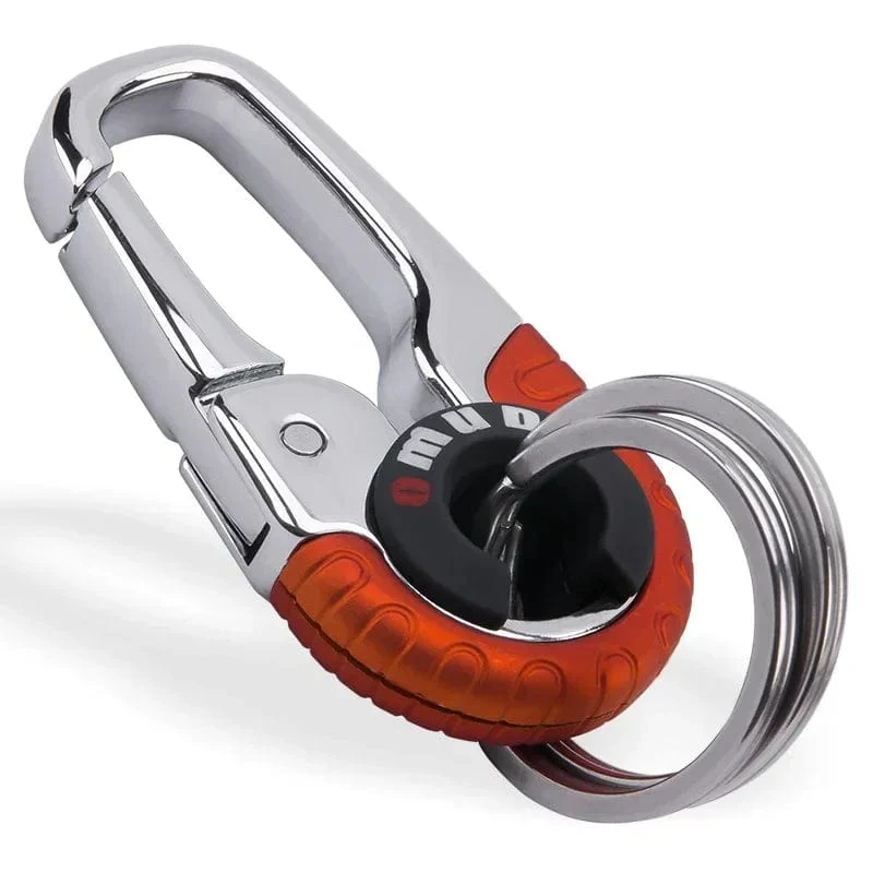 Herren Schlüsselanhänger Haken Edelstahl Schnalle Outdoor Karabiner Kletterwerkzeug Doppelring Auto Angeln Schlüsselanhänger Autozubehör