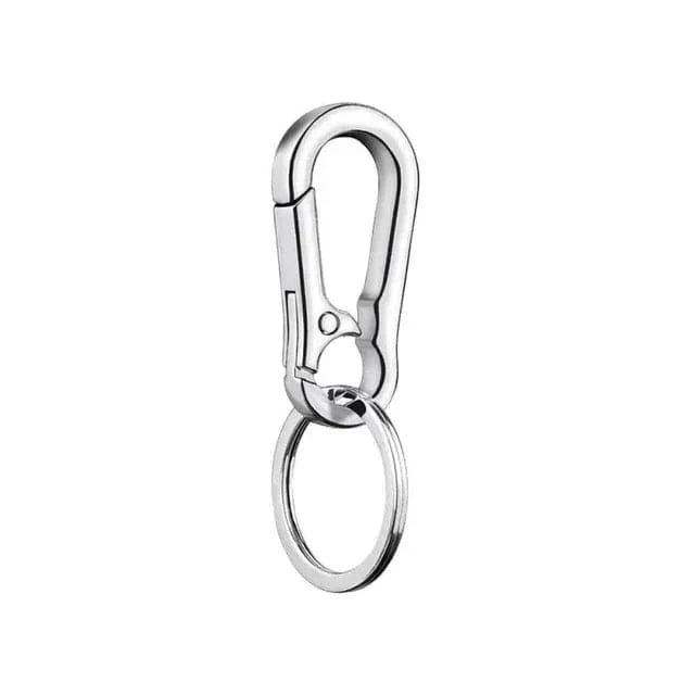 Herren Schlüsselanhänger Haken Edelstahl Schnalle Outdoor Karabiner Kletterwerkzeug Doppelring Auto Angeln Schlüsselanhänger Autozubehör