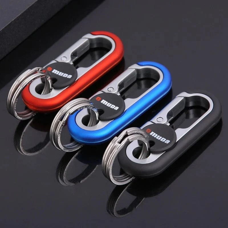Herren Schlüsselanhänger Haken Edelstahl Schnalle Outdoor Karabiner Kletterwerkzeug Doppelring Auto Angeln Schlüsselanhänger Autozubehör