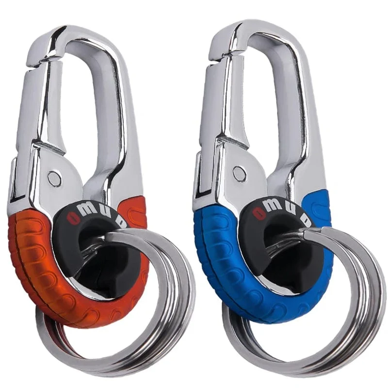Herren Schlüsselanhänger Haken Edelstahl Schnalle Outdoor Karabiner Kletterwerkzeug Doppelring Auto Angeln Schlüsselanhänger Autozubehör