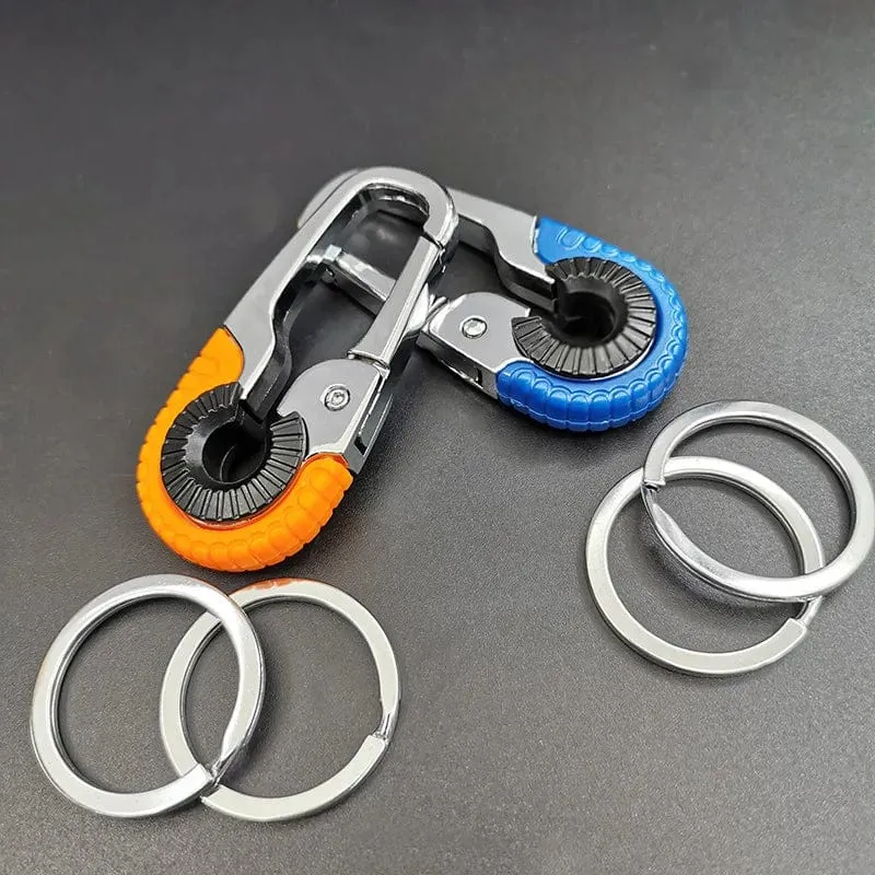 Herren Schlüsselanhänger Haken Edelstahl Schnalle Outdoor Karabiner Kletterwerkzeug Doppelring Auto Angeln Schlüsselanhänger Autozubehör