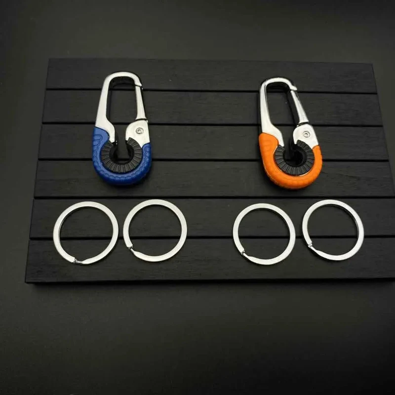 Herren Schlüsselanhänger Haken Edelstahl Schnalle Outdoor Karabiner Kletterwerkzeug Doppelring Auto Angeln Schlüsselanhänger Autozubehör