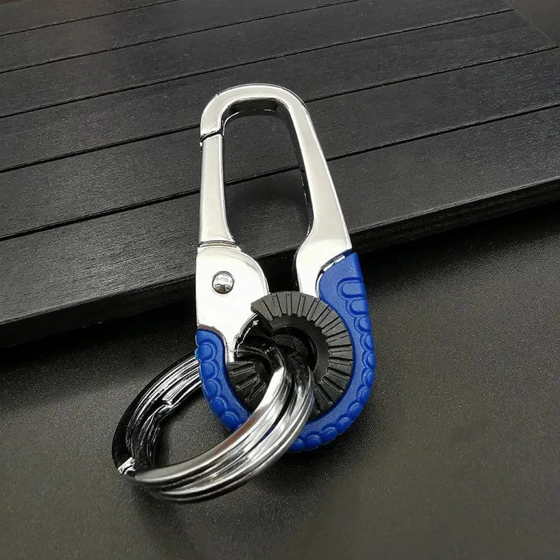 Herren Schlüsselanhänger Haken Edelstahl Schnalle Outdoor Karabiner Kletterwerkzeug Doppelring Auto Angeln Schlüsselanhänger Autozubehör