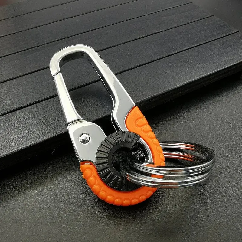 Herren Schlüsselanhänger Haken Edelstahl Schnalle Outdoor Karabiner Kletterwerkzeug Doppelring Auto Angeln Schlüsselanhänger Autozubehör