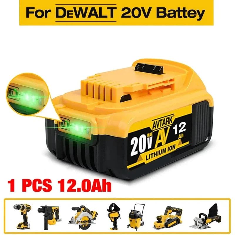 DCB200 20-V-Batterie Kompatibel mit Dewalt-Elektrowerkzeugen 18 V 12 Ah wiederaufladbare Lithiumbatterien für Elektrowerkzeuge 20 V 18 Volt 18 V 12 Ah