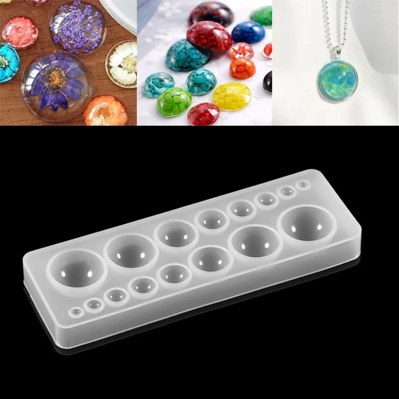 1 stücke Silikonform halbkugel Oblate Cabochon Anhänger Harz Silikonform Handarbeit Werkzeug Epoxidharz Formen Schmuckherstellung