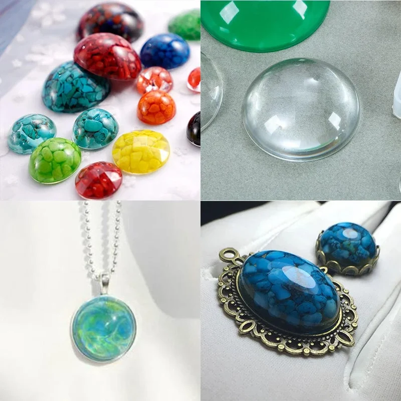 1 stücke Silikonform halbkugel Oblate Cabochon Anhänger Harz Silikonform Handarbeit Werkzeug Epoxidharz Formen Schmuckherstellung