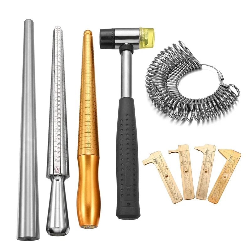 Professioneller Ringvergrößerer, Dorngriff, Hämmer, Ringgrößenmesser, Fingermessstab für die DIY-Schmuckherstellung, Messwerkzeuge