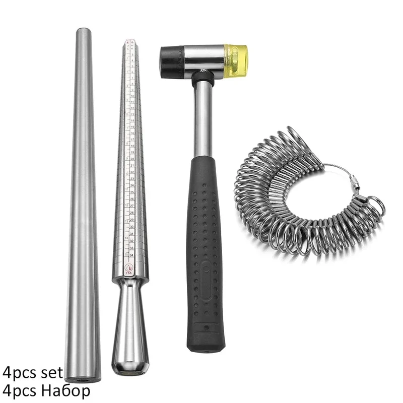 Professioneller Ringvergrößerer, Dorngriff, Hämmer, Ringgrößenmesser, Fingermessstab für die DIY-Schmuckherstellung, Messwerkzeuge