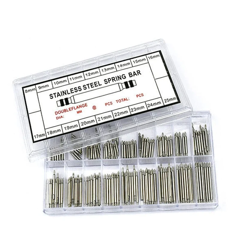 270 teile/satz Federstege aus spannungsfreiem Stahl Durchmesser 1.5 mm/1.8 mm Länge 8 mm – 25 mm/6 mm – 23 mm Armband Riemen Uhr Reparatur Werkzeuge Stift