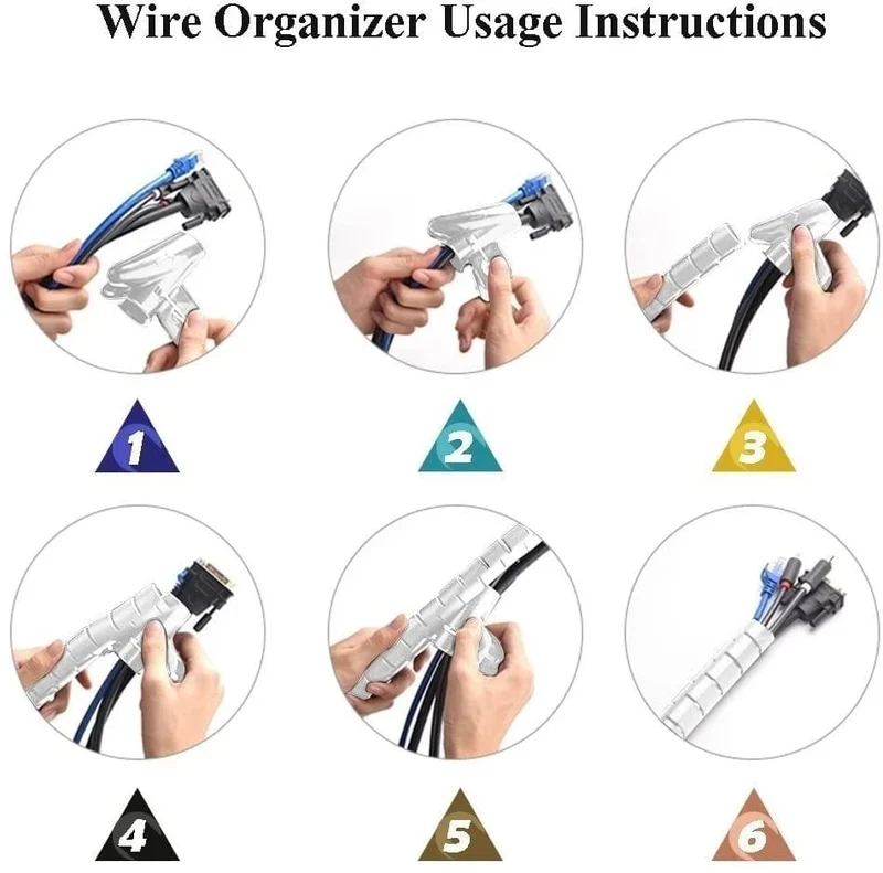 2M/1M Flexibler Spiralkabel-Drahtschutz, Kabel-Organizer, Computerkabel-Schutzschlauch, Clip, Organizer, Management-Tools, 16/10mm