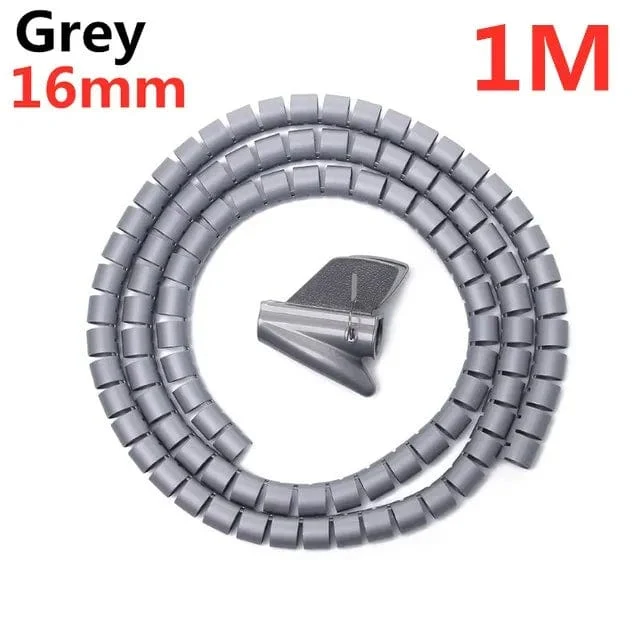 2M/1M Flexibler Spiralkabel-Drahtschutz, Kabel-Organizer, Computerkabel-Schutzschlauch, Clip, Organizer, Management-Tools, 16/10mm