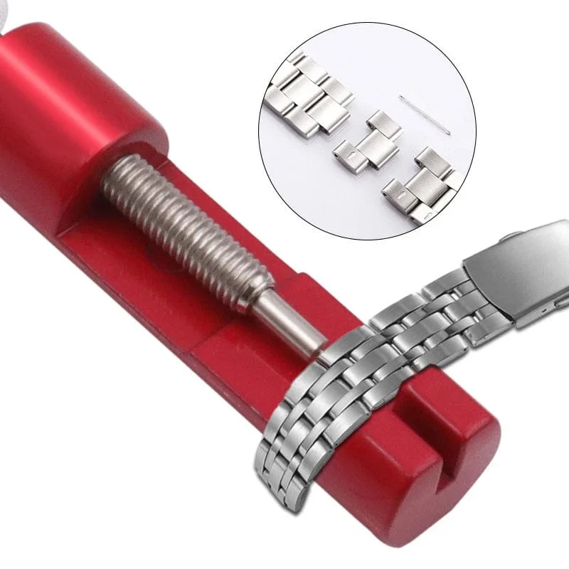 Reparatur-Werkzeugsatz für Uhrenarmbänder aus Metall zum Entfernen von Verbindungsstiften, für Uhrmacher, mit 3 zusätzlichen Stiften, Mini-Uhrenarmband-Werkzeug