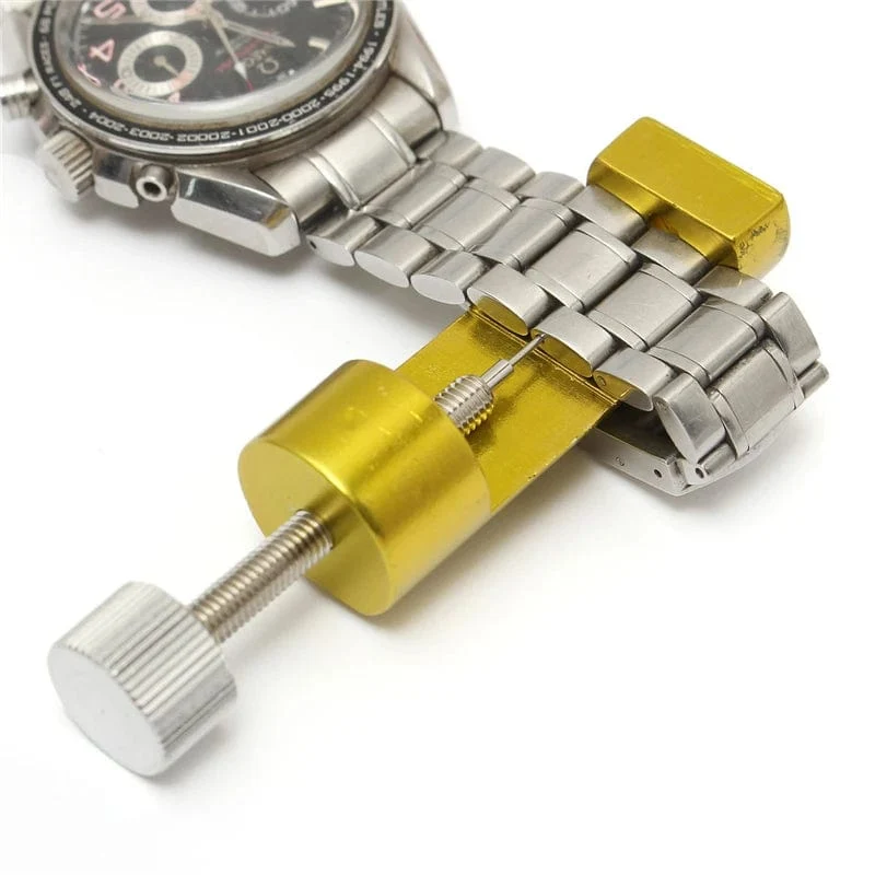 Reparatur-Werkzeugsatz für Uhrenarmbänder aus Metall zum Entfernen von Verbindungsstiften, für Uhrmacher, mit 3 zusätzlichen Stiften, Mini-Uhrenarmband-Werkzeug