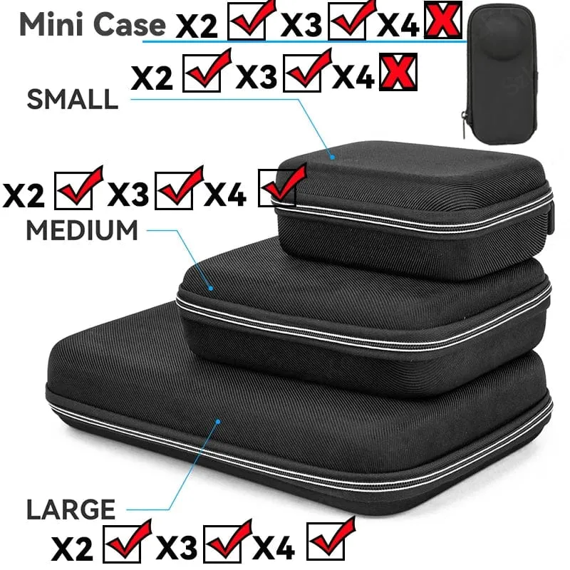 Box für Insta360 X4 X3 X2 Kamera Tragetasche Portable Storage Tasche Schutzhülle Für Insta360 X3 X2 Action Kamera Zubehör