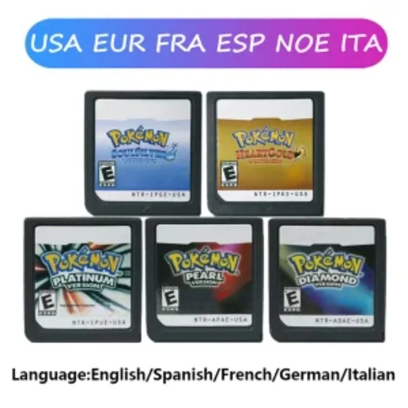 Pokemon Serie DS Spiel Patrone Video Spiel Konsole Karte Platin Perle Diamant HeartGold SoulSilver Mehrsprachig für NDS 3DS