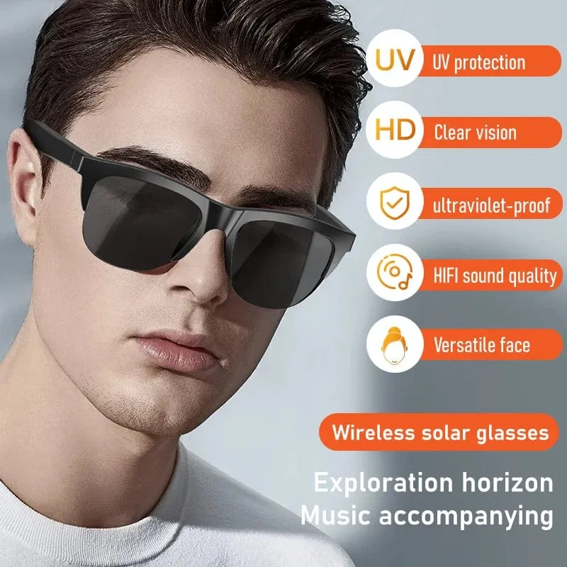 F06 Connected Bezel IP4 Wasserdichter Sonnenschirm Drahtlose Stereo-Android-Brille mit Bluetooth-Kopfhörern Sport Elektroroller Männer