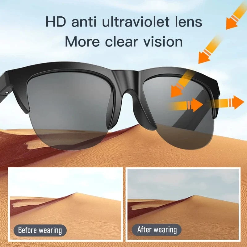 F06 Connected Bezel IP4 Wasserdichter Sonnenschirm Drahtlose Stereo-Android-Brille mit Bluetooth-Kopfhörern Sport Elektroroller Männer