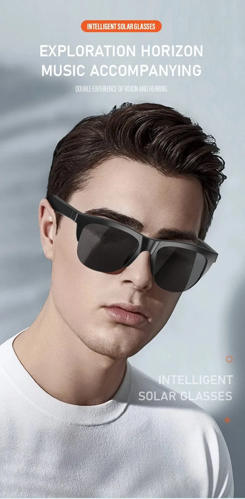 F06 Connected Bezel IP4 Wasserdichter Sonnenschirm Drahtlose Stereo-Android-Brille mit Bluetooth-Kopfhörern Sport Elektroroller Männer