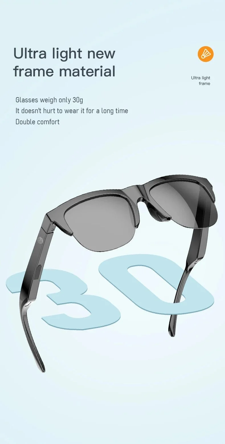 F06 Connected Bezel IP4 Wasserdichter Sonnenschirm Drahtlose Stereo-Android-Brille mit Bluetooth-Kopfhörern Sport Elektroroller Männer